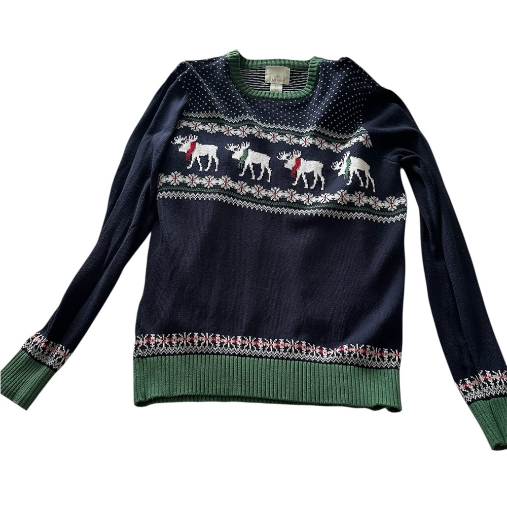 Navy Christmas  Reindeer Sweater